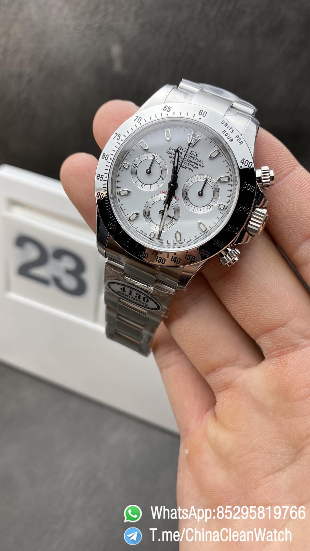 China Clean Facotry Daytona 116520 SuperClone Watch White Dial on 904L Case Bracelet SA4130 Movement China Clean Facotry Daytona 116520 SuperClone Watch White Dial on 904L Case Bracelet SA4130 Movement