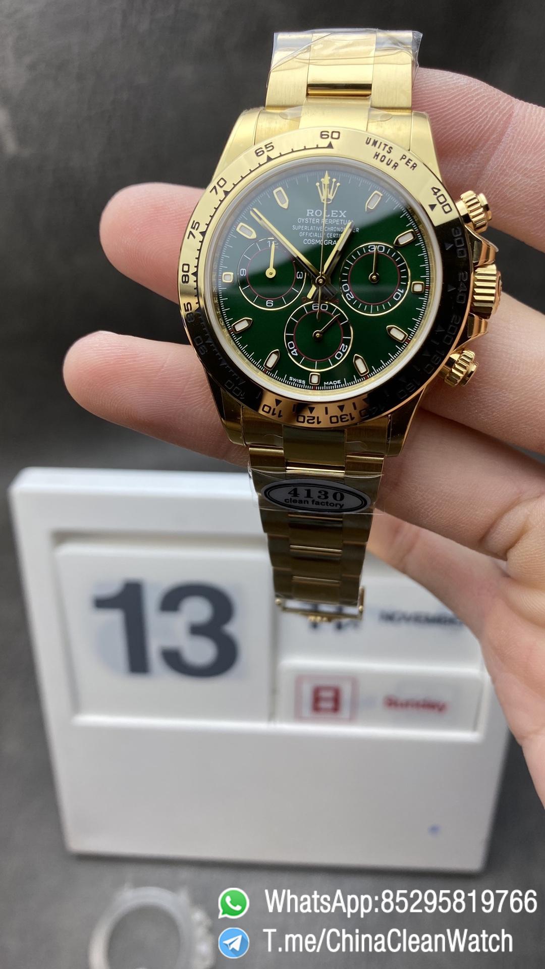 Daytona 116508 Clean 11 Best Edition Green Dial on YG Bracelet SA4130 V2 Daytona 116508 Clean 11 Best Edition Green Dial on YG Bracelet SA4130 V2