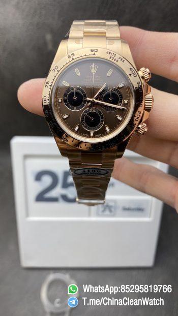 Clean Factory Watch Rolex Daytona 116505 Rose Gold Case Bracelet Brown Dial on Rose Gold Bracelet SA4130 Movement