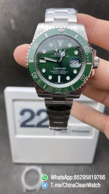 Clean Watch Rolex Submariner Date Hulk 116610LV Green Dial Green Ceramic Bezel 904L Steel Case Oyster Bracelet SA3135 Movement