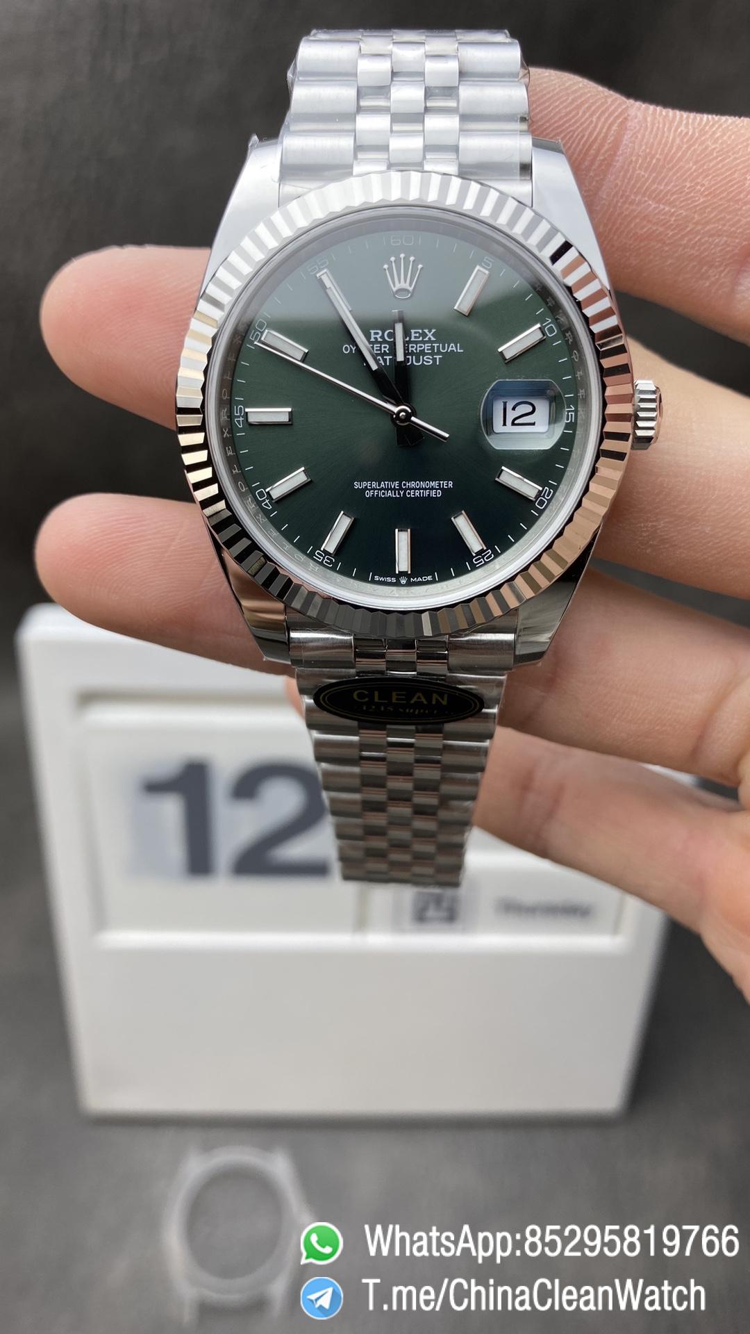 Clean Factory DateJust 126334 41mm CF Rolex Watch Best Edition 904L Steel Olive Green Dial on Jubilee Bracelet VR3235 Clean Factory DateJust 126334 41mm CF Rolex Watch Best Edition 904L Steel Olive Green Dial on Jubilee Bracelet VR3235