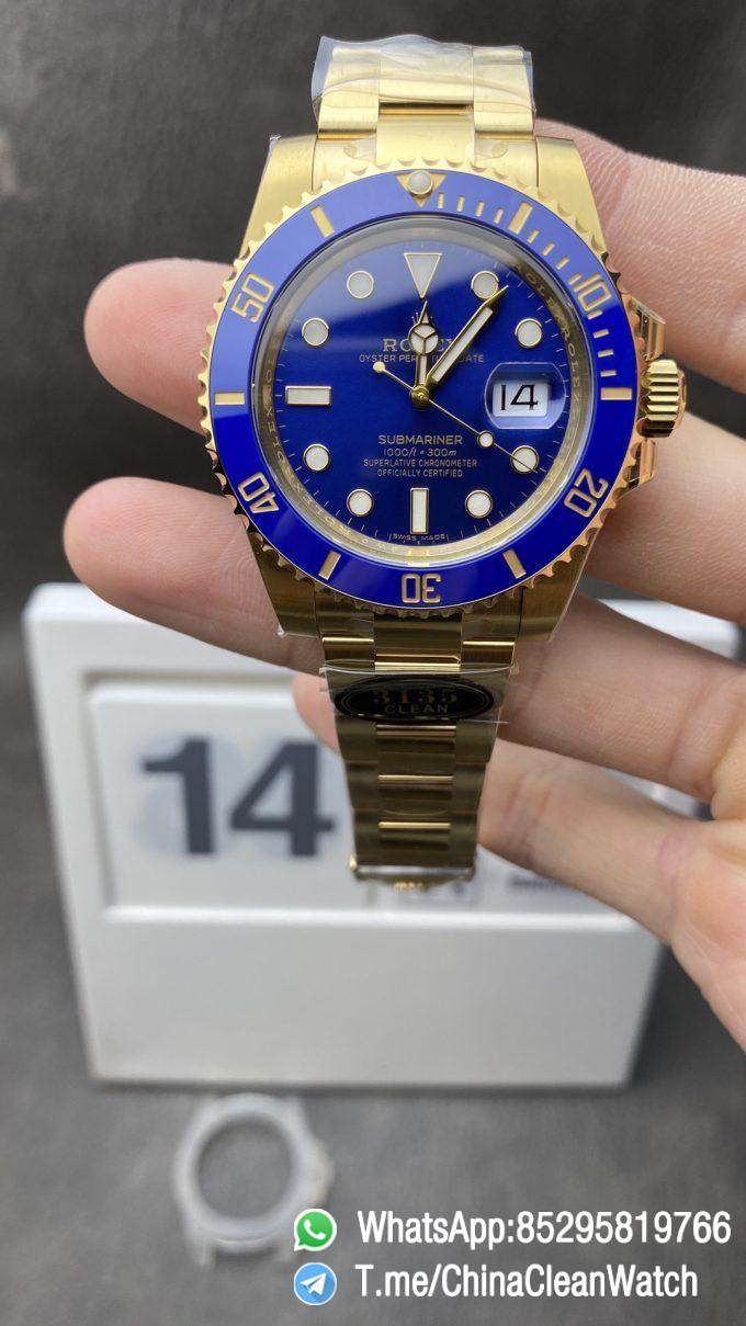 Clean Factory Rolex Submariner 116618LB Blue Dial Ceramic Bezel Yellow Gold Plated Case Oyster Bracelet VS3135 Movement