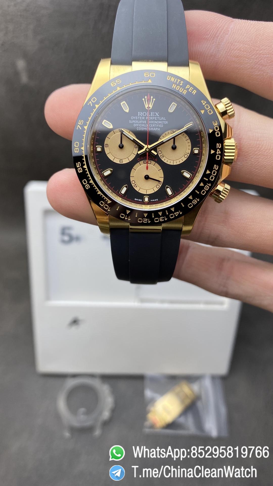 Clean Factory Watch Daytona 116518 Best Edition Paul Newman Black Dial Yellow Gold Sub Dial Black Oysterflex Rubber Strap SA4130 Clean Factory Watch Daytona 116518 Best Edition Paul Newman Black Dial Yellow Gold Sub Dial Black Oysterflex Rubber Strap SA4130