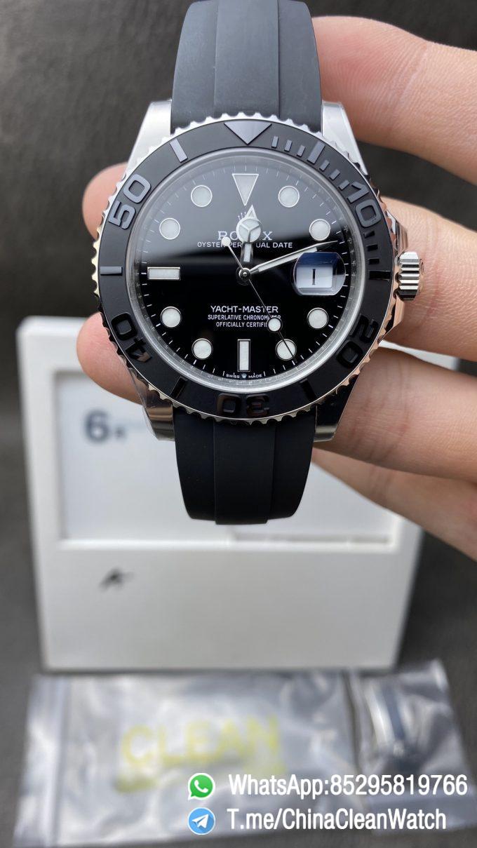 China Clean Factory Rolex Yacht Master 42mm 226659 Best Edition Black Dial 3D Black Ceramic Bezel on Black Oysterflex Strap VR3235
