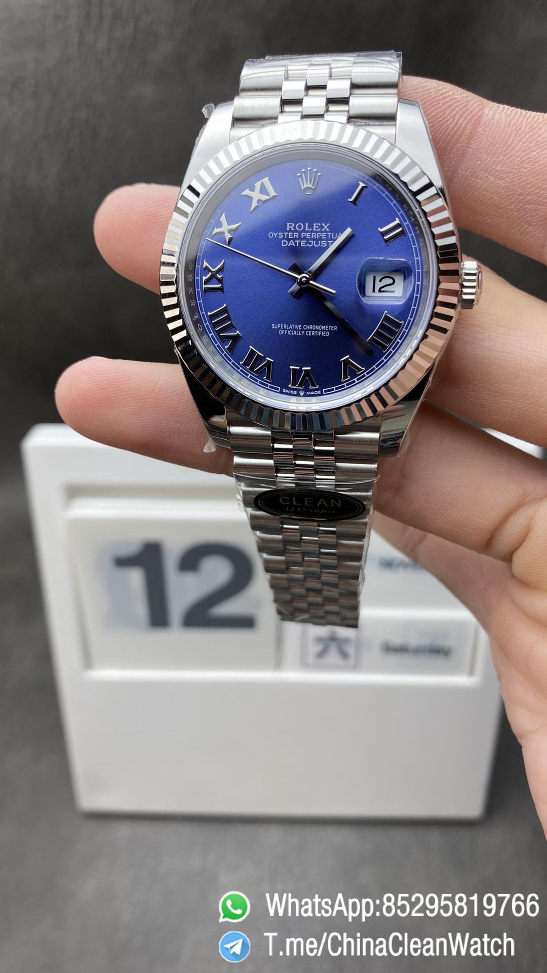 Clean Factory Datejust CF Datejust 126334 41mm Azzurro Blue Dial Roma Markers Jubilee Bracelet 904L Oystersteel DD3235 Movement Clean Factory Datejust CF Datejust 126334 41mm Azzurro Blue Dial Roma Markers Jubilee Bracelet 904L Oystersteel DD3235 Movement