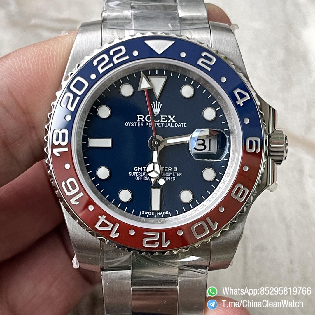 Clean Factory Rolex CF GMT Master II 126719BLRO Midnight Blue Dial Red Blue Ceramic Bezel 904L Oystersteel Oyster Bracelet SA3285 Movement 02