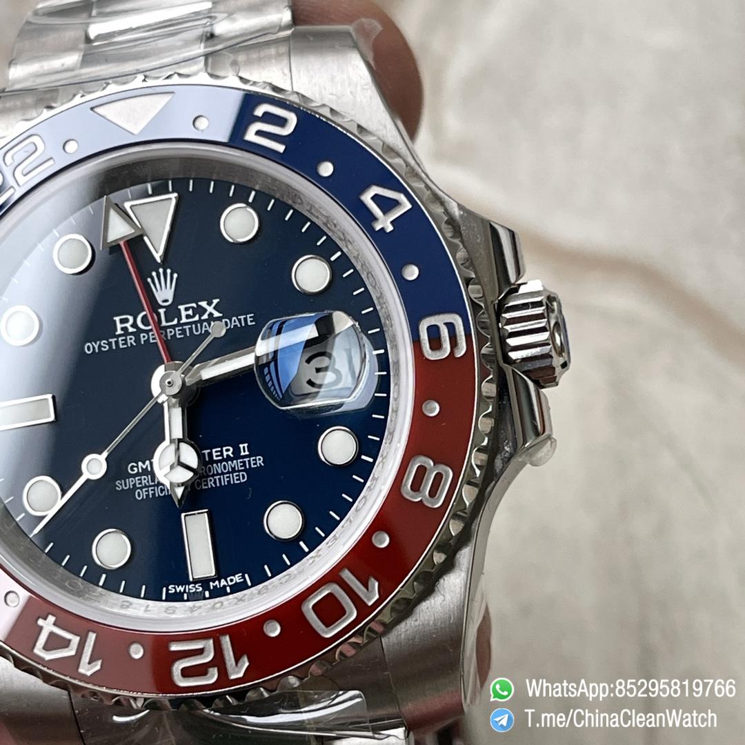Clean Factory Rolex CF GMT Master II 126719BLRO Midnight Blue Dial Red Blue Ceramic Bezel 904L Oystersteel Oyster Bracelet SA3285 Movement 06