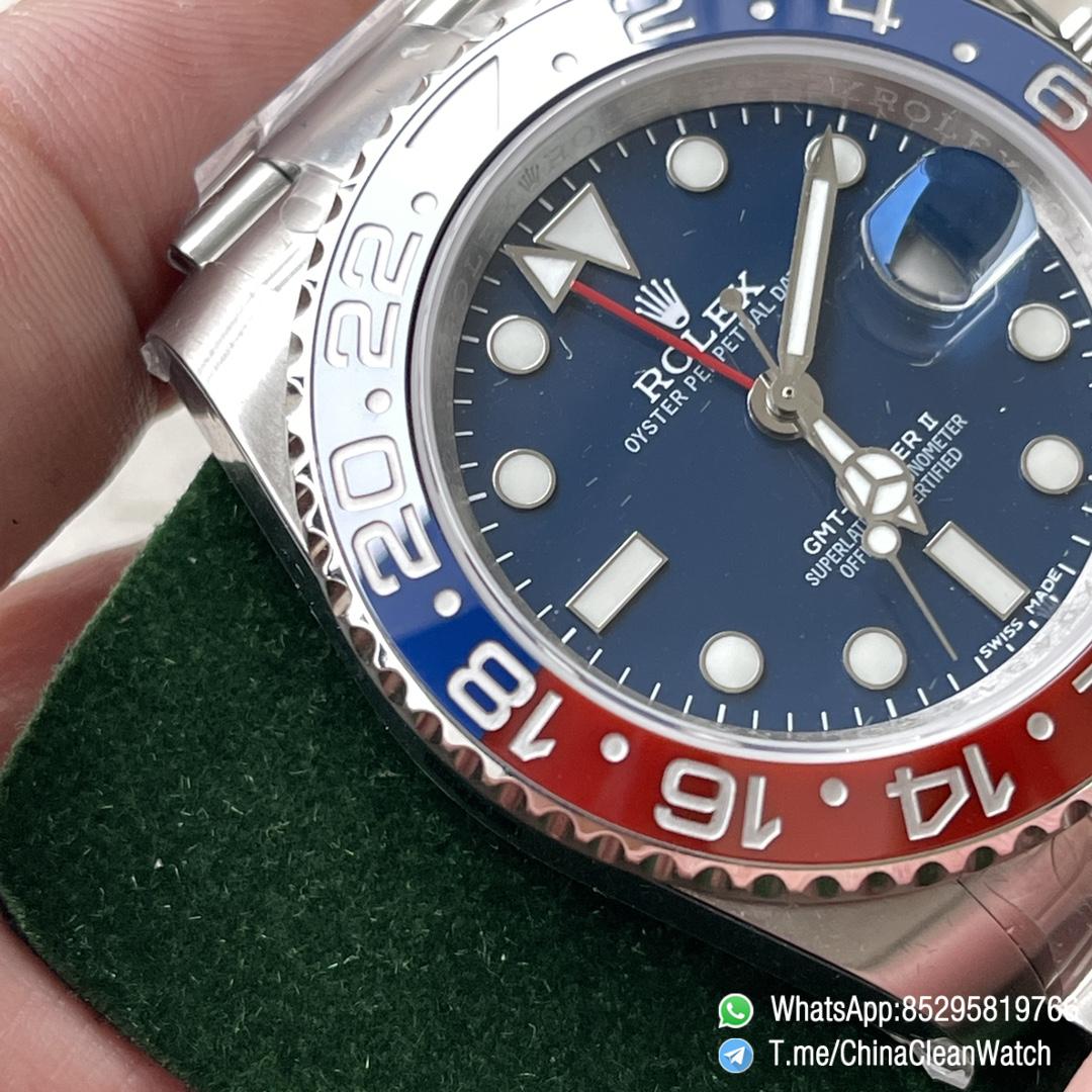 Clean Factory Rolex CF GMT Master II 126719BLRO Midnight Blue Dial Red Blue Ceramic Bezel 904L Oystersteel Oyster Bracelet SA3285 Movement 09