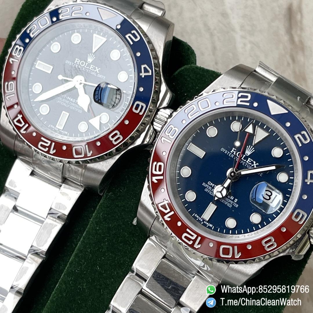 Clean Factory Rolex CF GMT Master II 126719BLRO Midnight Blue Dial Red Blue Ceramic Bezel 904L Oystersteel Oyster Bracelet SA3285 Movement 11