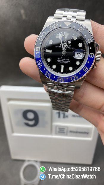 Clean Factory Watch Store Rolex Batgirl GMT Master II 126710BLNR Black Dial Blue Black Ceramic Bezel 904L Steel Jubilee Bracelet SA3285 Movement