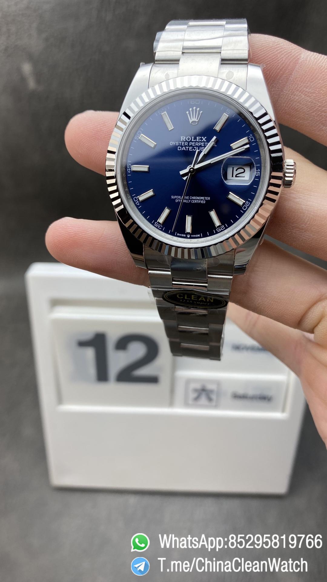 Clean Factory Watches Clean Watch Store CF Datejust 41mm 126334 904L Oystersteel Blue Dial with Stick Markers Oyster Bracelet DanDong 3235 Movement Clean Factory Watches Clean Watch Store CF Datejust 41mm 126334 904L Oystersteel Blue Dial with Stick Markers Oyster Bracelet DanDong 3235 Movement
