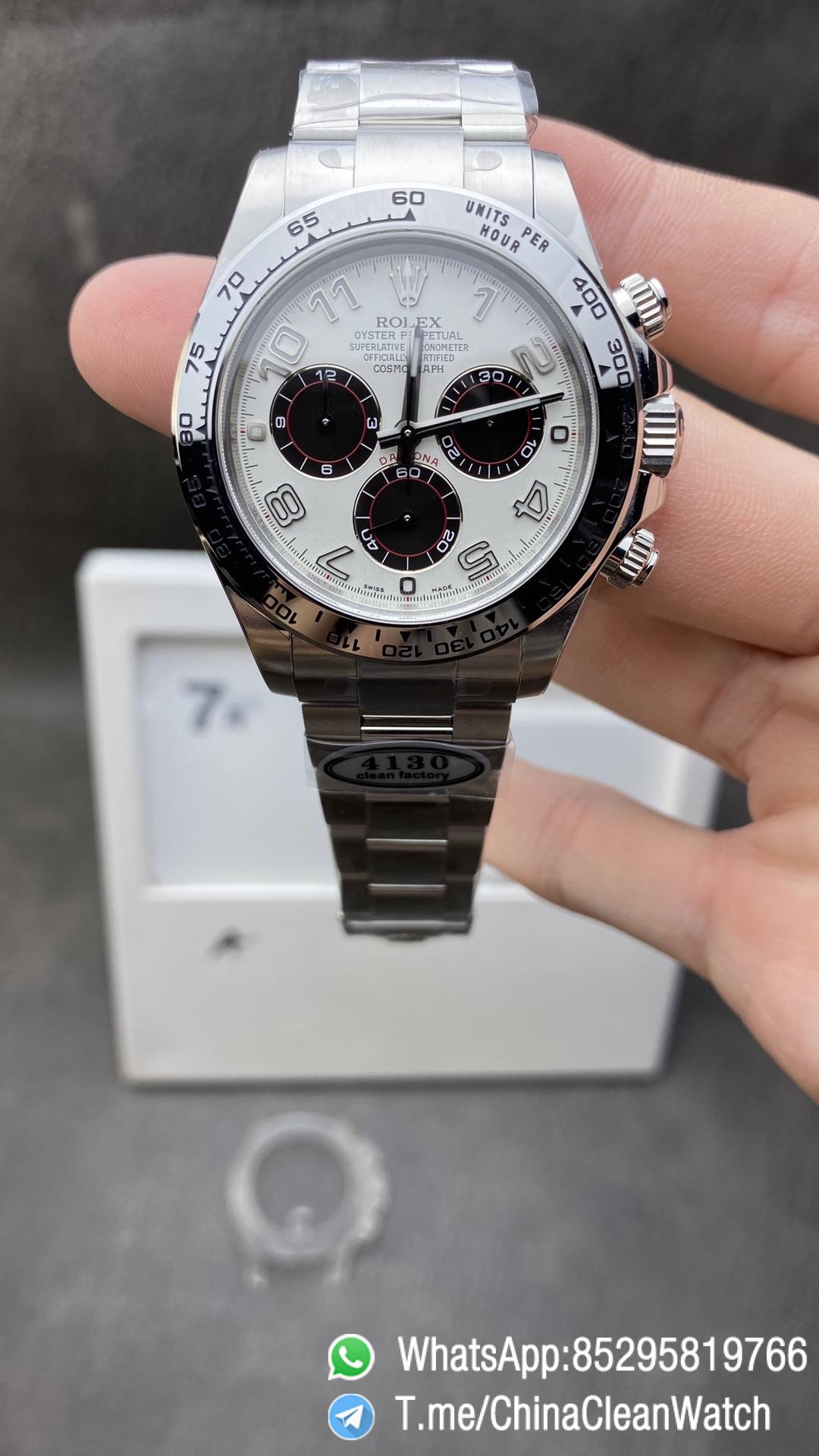 Offical Clean Factory Daytona Panda 116509 White Dial Nember Markers on 904L Steel Case Oyster Bracelet SA4130 Movement Offical Clean Factory Daytona Panda 116509 White Dial Nember Markers on 904L Steel Case Oyster Bracelet SA4130 Movement