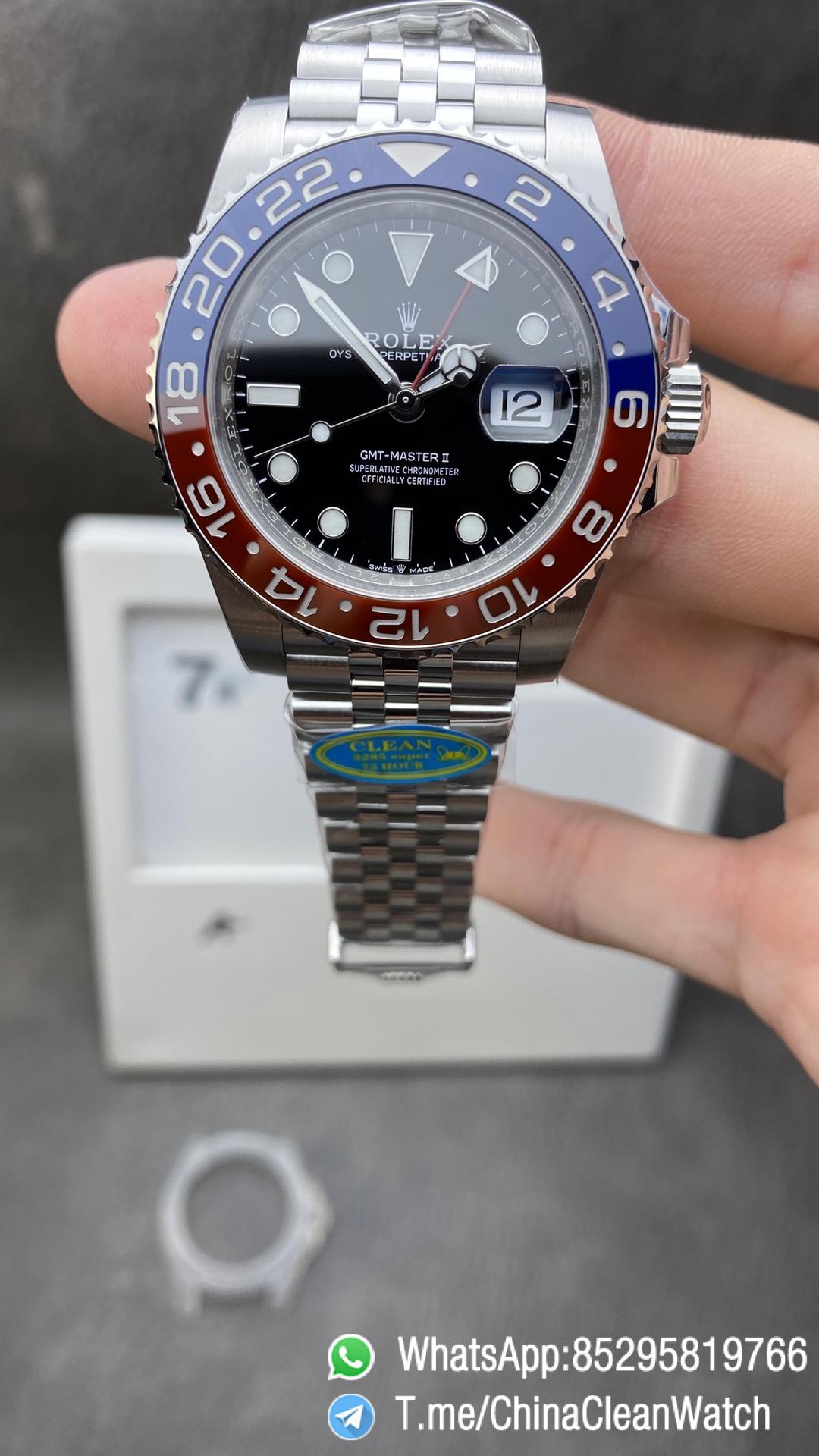 Clean Factory Rolex GMT Master II 126710BLRO Pepsi Blue Red Ceramic Bezel Black Dial 904L Steel Case Jubilee Bracelet DD3285 Caliber CHS Clean Factory Rolex GMT Master II 126710BLRO Pepsi Blue Red Ceramic Bezel Black Dial 904L Steel Case Jubilee Bracelet DD3285 Caliber CHS