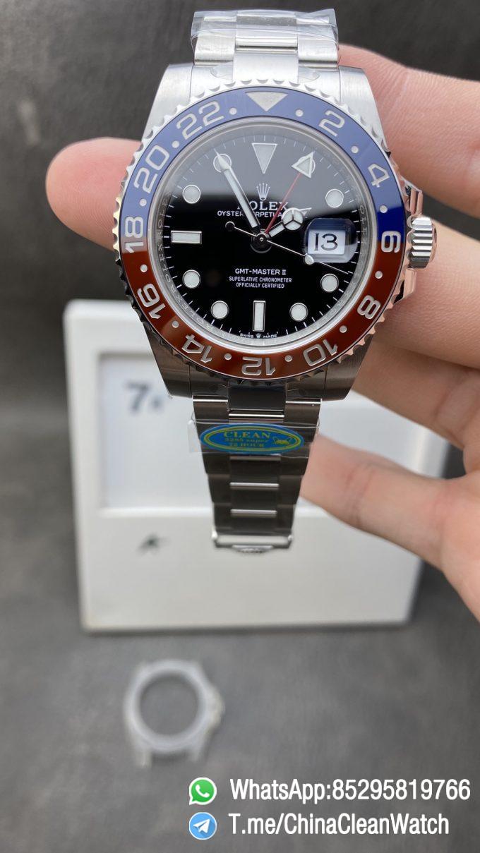 Clean Factory Rolex GMT Master II 126710BLRO Pepsi Blue Red Ceramic Bezel Black Dial 904L Steel Case Oystersteel Bracelet DD3285 Caliber CHS