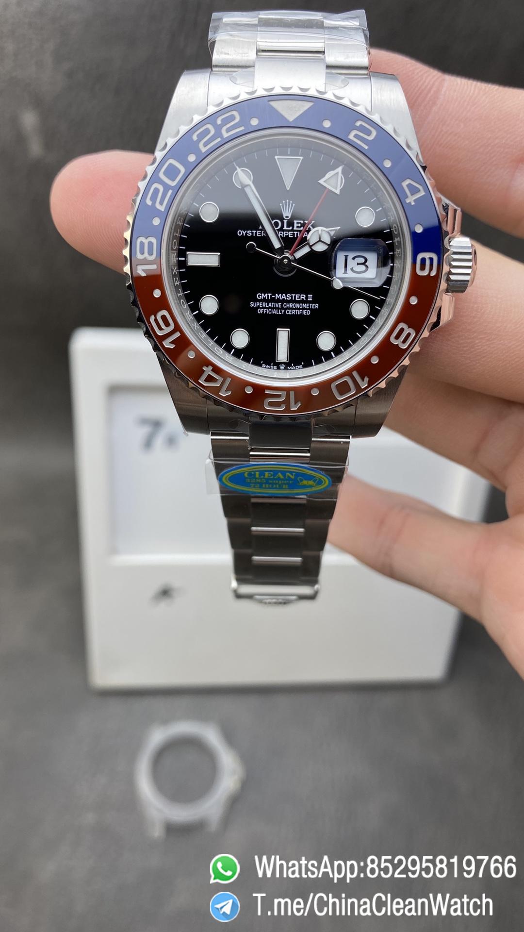 Clean Factory Rolex GMT Master II 126710BLRO Pepsi Blue Red Ceramic Bezel Black Dial 904L Steel Case Oystersteel Bracelet DD3285 Caliber CHS Clean Factory Rolex GMT Master II 126710BLRO Pepsi Blue Red Ceramic Bezel Black Dial 904L Steel Case Oystersteel Bracelet DD3285 Caliber CHS