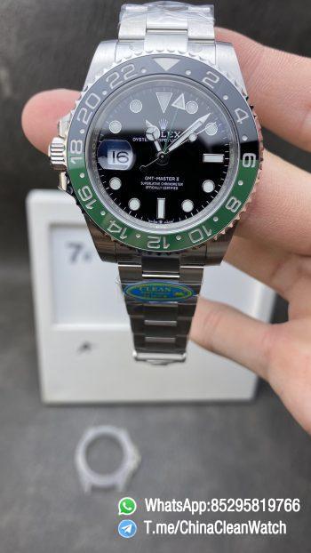 Clean Factory Rolex GMT Master II 126720VTNR Sprite Black Green Ceramic Beze Black Dial DD3285 Movement 904L Case Oyster Bracelet CHS