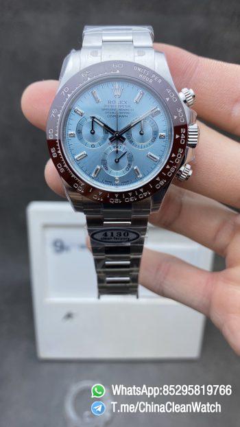 Clean Factory Watch Rolex Daytona 116506 Ice Blue Dial Crystal Markers 904L Stainless Steel Case Bracelet SA4130 Movement