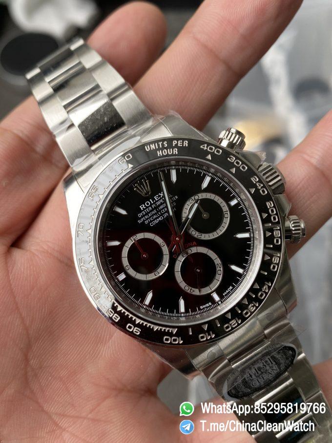 Clean Factory Watch CF Watches Rolex Daytona 126500LN Black Dial Black Cerachrom Bezel 904L Oystersteel SH4131 Movement 02