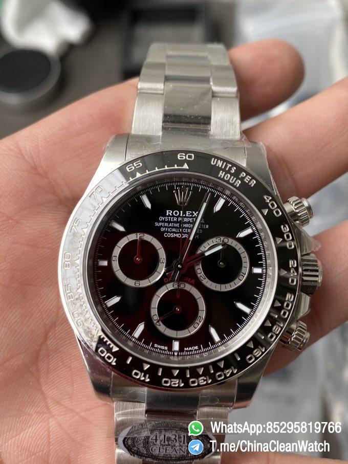 Clean Factory Watch CF Watches Rolex Daytona 126500LN Black Dial Black Cerachrom Bezel 904L Oystersteel SH4131 Movement 03