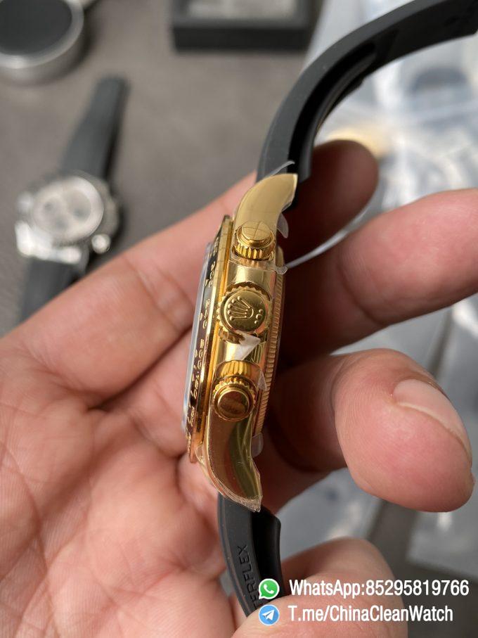Clean Factory Watch Rolex Daytoan 126518 Yellow Gold Dial Black Ceramic Bezel Oysterflex Strap SH4131 Movement 005