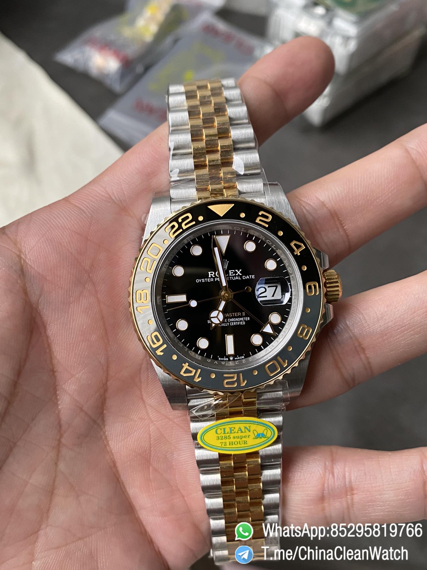 Clean Factory GMT Master II 126713GRNR Oystersteel and Yellow Gold Black and Grey Bezel Black Dial Jubilee Bracelet DD3285 Movement 01 Clean Factory GMT Master II 126713GRNR Oystersteel and Yellow Gold Black and Grey Bezel Black Dial Jubilee Bracelet DD3285 Movement 01