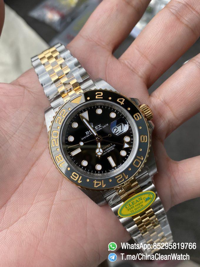Clean Factory GMT Master II 126713GRNR Oystersteel and Yellow Gold Black and Grey Bezel Black Dial Jubilee Bracelet DD3285 Movement 02