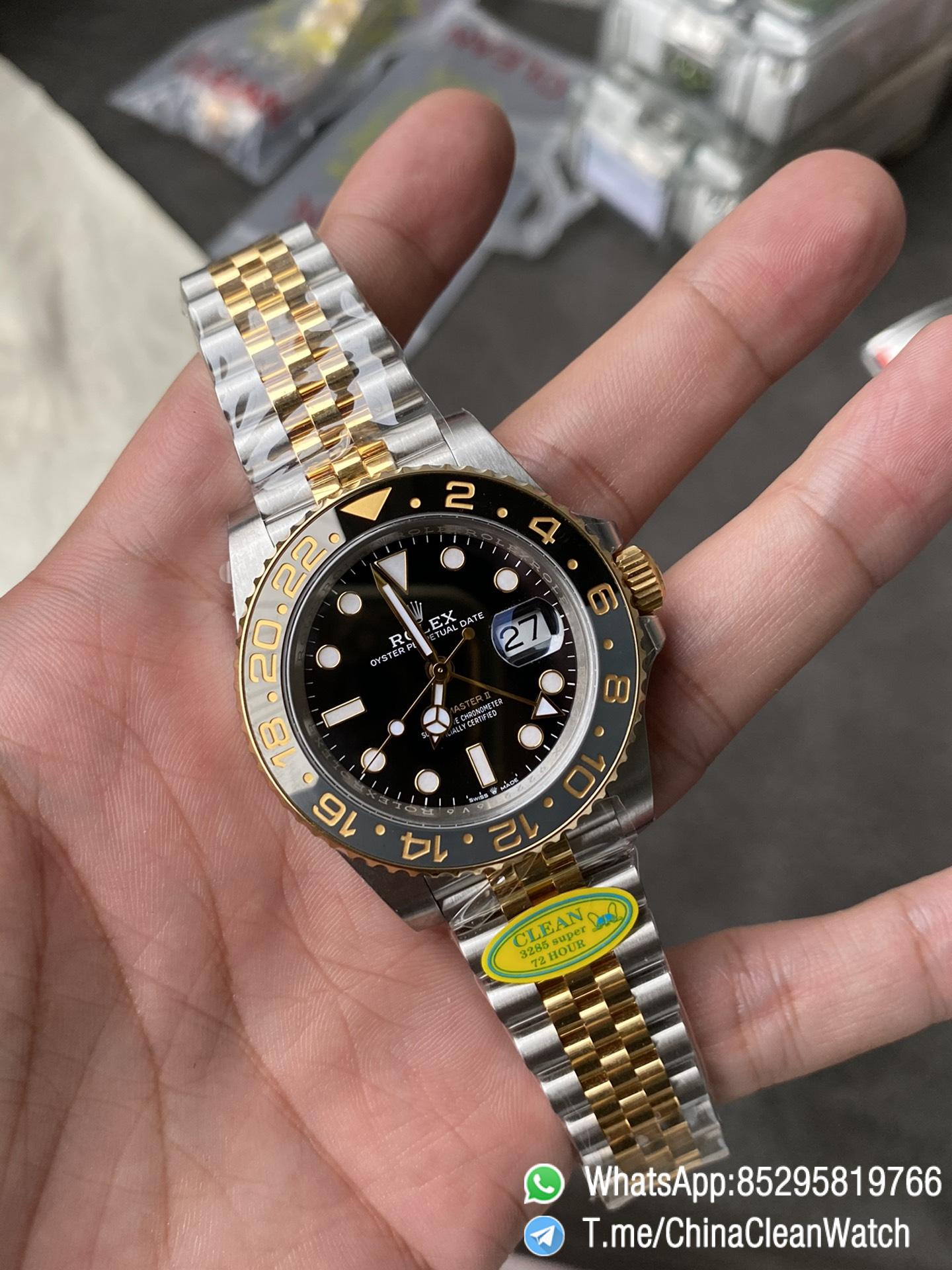 Clean Factory GMT Master II 126713GRNR Oystersteel and Yellow Gold Black and Grey Bezel Black Dial Jubilee Bracelet DD3285 Movement 04 Clean Factory GMT Master II 126713GRNR Oystersteel and Yellow Gold Black and Grey Bezel Black Dial Jubilee Bracelet DD3285 Movement 04