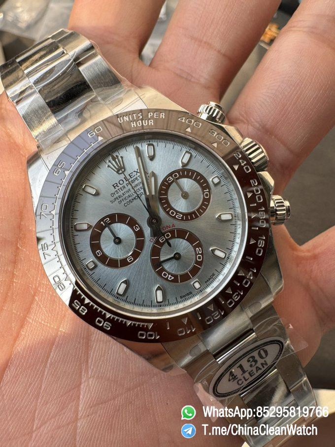 Clean Factory Watch Rolex Daytona 116506 Ice Blue Dial Stick Markers 904L Steel Case Bracelet DD4130 Movement 04