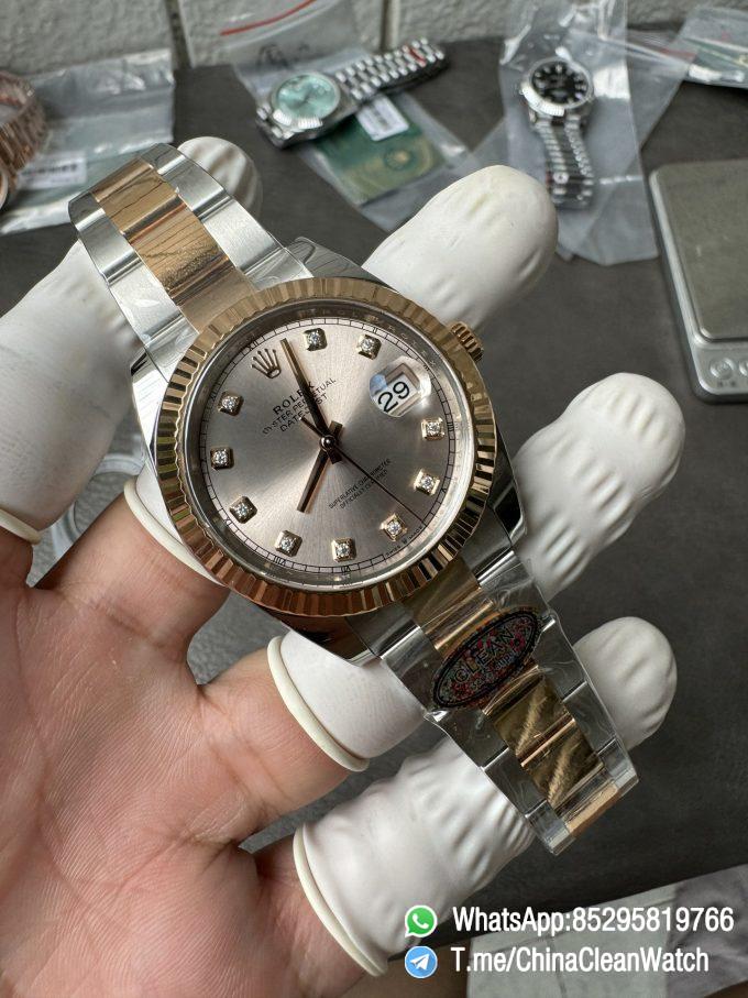 Clean Factory DateJust 41mm 126333 Champagne Dial with Diamond Markers Two Tone Bracelet VR3235 05