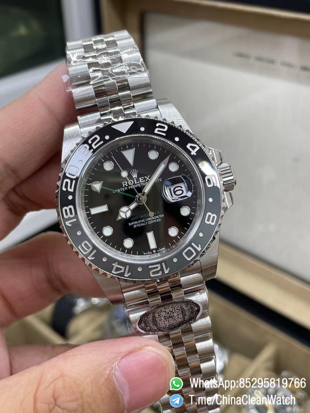 Clean Factory GMT Master II 126710GRNR Black Gray Ceramic Bezel 904L Oystersteel Jubilee Strap DD3285 Movement 01 Clean Factory GMT Master II 126710GRNR Black Gray Ceramic Bezel 904L Oystersteel Jubilee Strap DD3285 Movement 01