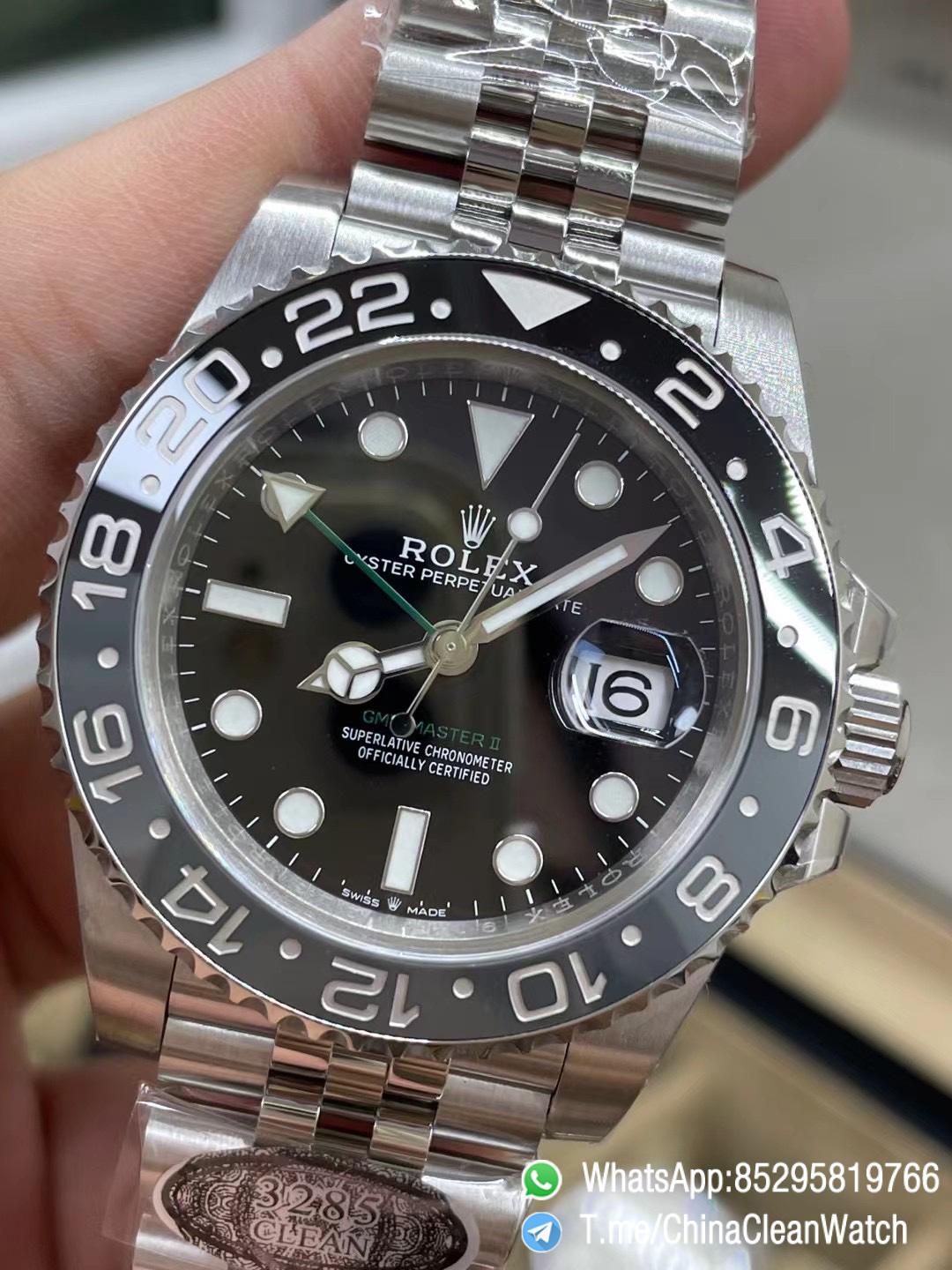 Clean Factory GMT Master II 126710GRNR Black Gray Ceramic Bezel 904L Oystersteel Jubilee Strap DD3285 Movement 03 Clean Factory GMT Master II 126710GRNR Black Gray Ceramic Bezel 904L Oystersteel Jubilee Strap DD3285 Movement 03