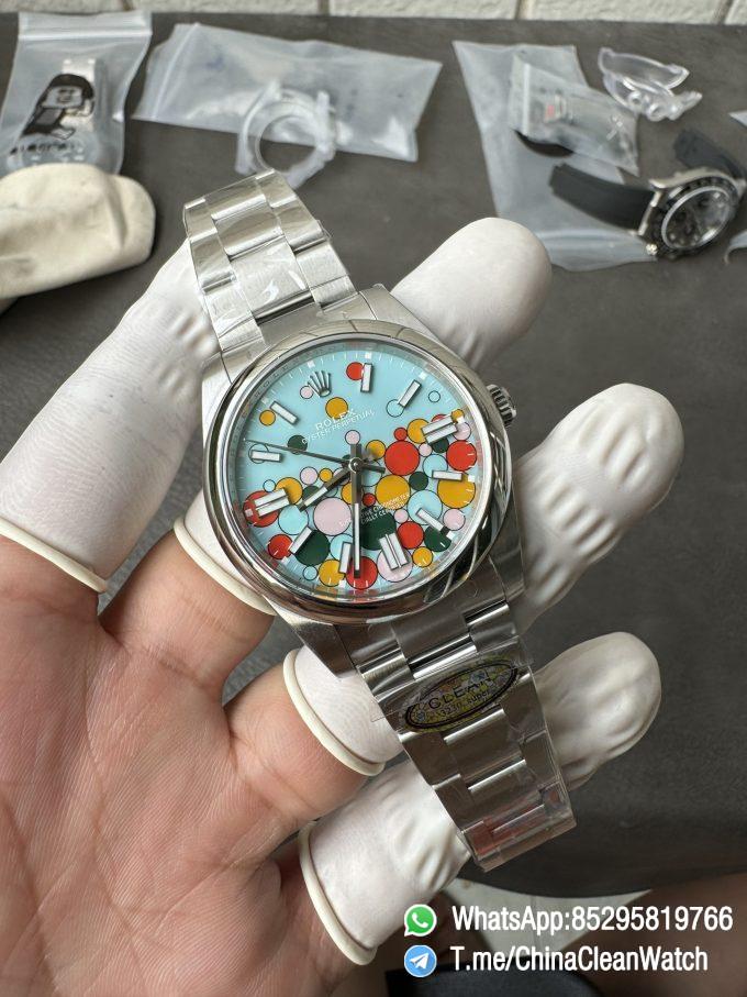 Clean Factory Oyster Perpetual 124300 CF OP Watch 41mm 904L Steel Celebration Dial VR3230 01