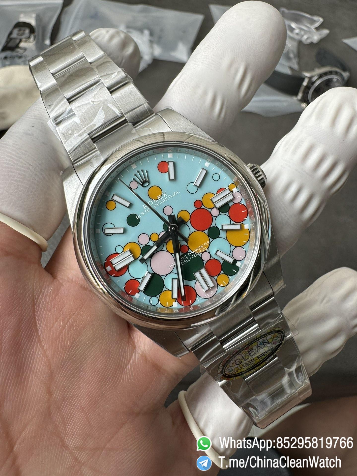 Clean Factory Oyster Perpetual 124300 CF OP Watch 41mm 904L Steel Celebration Dial VR3230 03 Clean Factory Oyster Perpetual 124300 CF OP Watch 41mm 904L Steel Celebration Dial VR3230 03