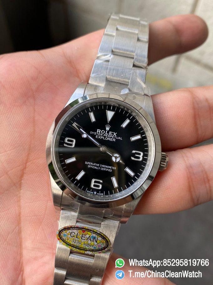 Clean Factory Rolex Explorer 124270 36mm Black Dial 904L Steel Case Oyster Bracelet VR3230 Movement 04