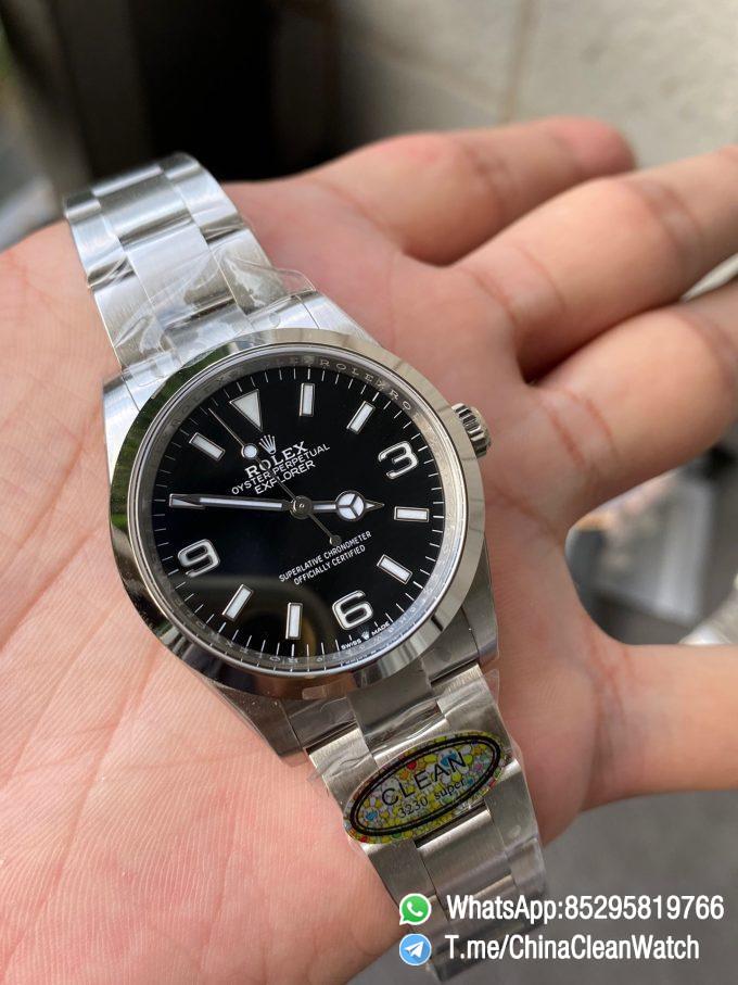 Clean Factory Rolex Explorer 124270 36mm Black Dial 904L Steel Case Oyster Bracelet VR3230 Movement 05