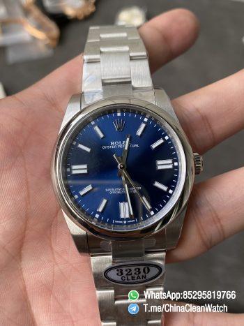 Clean Factory Rolex Oyster Perpetual 124300 Blue Dial 41mm CF OP 904L OysterSteel Case Bracelet VR3230 Movement 01