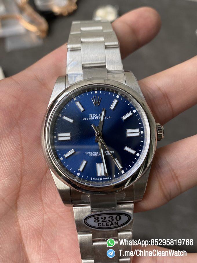 Clean Factory Rolex Oyster Perpetual 124300 Blue Dial 41mm CF OP 904L OysterSteel Case Bracelet VR3230 Movement 01