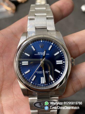 Clean Factory Rolex Oyster Perpetual 124300 Blue Dial 41mm CF OP 904L OysterSteel Case Bracelet VR3230 Movement 02