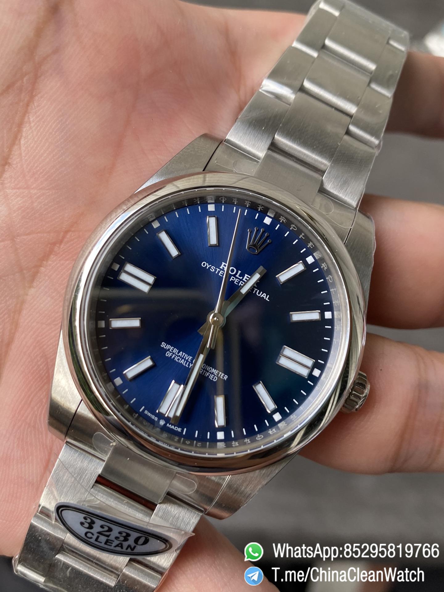Clean Factory Rolex Oyster Perpetual 124300 Blue Dial 41mm CF OP 904L OysterSteel Case Bracelet VR3230 Movement 03 Clean Factory Rolex Oyster Perpetual 124300 Blue Dial 41mm CF OP 904L OysterSteel Case Bracelet VR3230 Movement 03
