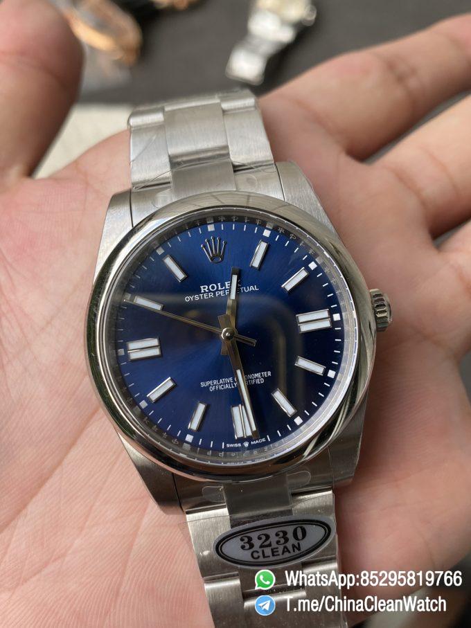 Clean Factory Rolex Oyster Perpetual 124300 Blue Dial 41mm CF OP 904L OysterSteel Case Bracelet VR3230 Movement 04