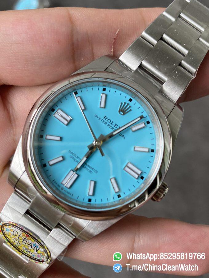 Clean Factory Rolex Oyster Perpetual 124300 CF OP 41mm 904L Steel Tiffany Blue Dial VR3230 Movement 04