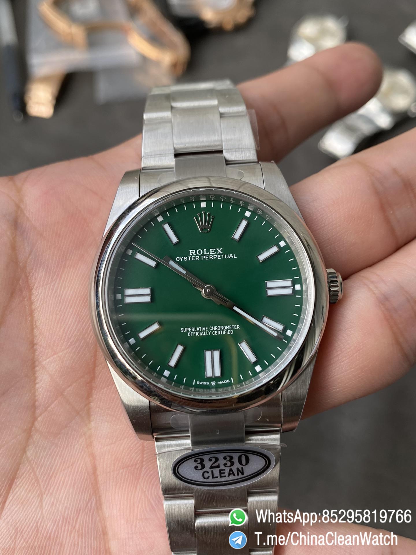 Clean Factory Rolex Oyster Perpetual 124300 CP OP 41mm Green Dial 904L Steel VR3230 Movement 02 Clean Factory Rolex Oyster Perpetual 124300 CP OP 41mm Green Dial 904L Steel VR3230 Movement 02