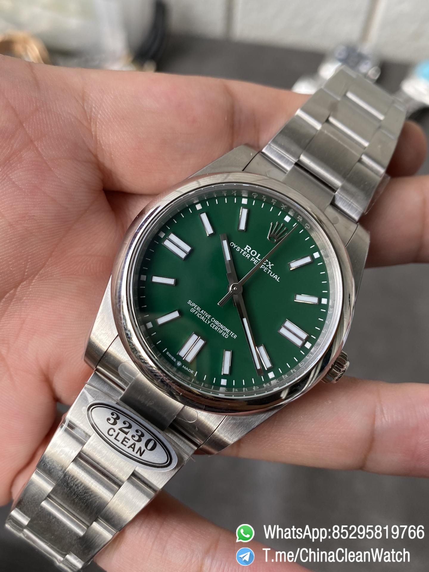 Clean Factory Rolex Oyster Perpetual 124300 CP OP 41mm Green Dial 904L Steel VR3230 Movement 04 Clean Factory Rolex Oyster Perpetual 124300 CP OP 41mm Green Dial 904L Steel VR3230 Movement 04