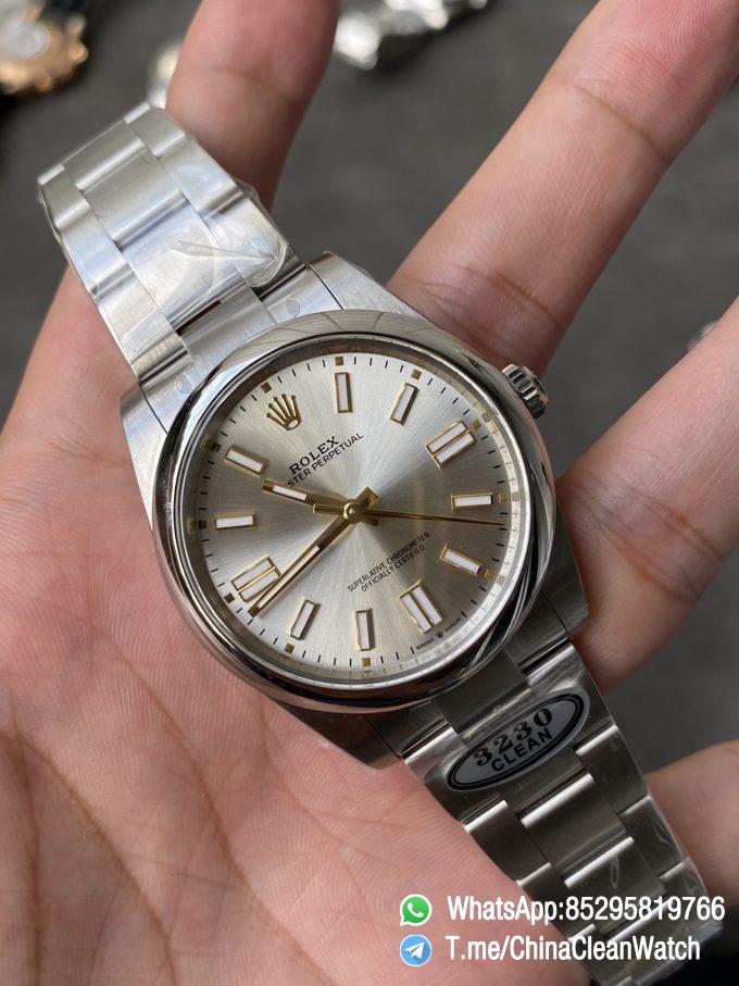Clean Factory Rolex Oyster Perpetual 124300 CP OP 41mm Silver Dial 904L Steel VR3230 Movement 02