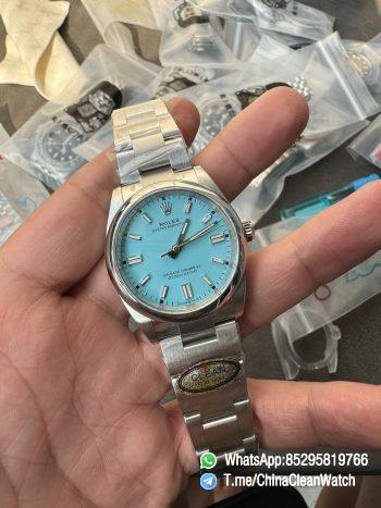 Clean Factory Rolex Oyster Perpetual 126000 36mm Tiffany Blue Dial 904L Steel VR3230 CF OP 01