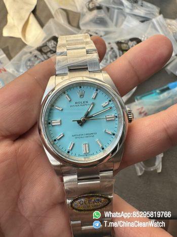 Clean Factory Rolex Oyster Perpetual 126000 36mm Tiffany Blue Dial 904L Steel VR3230 CF OP 02