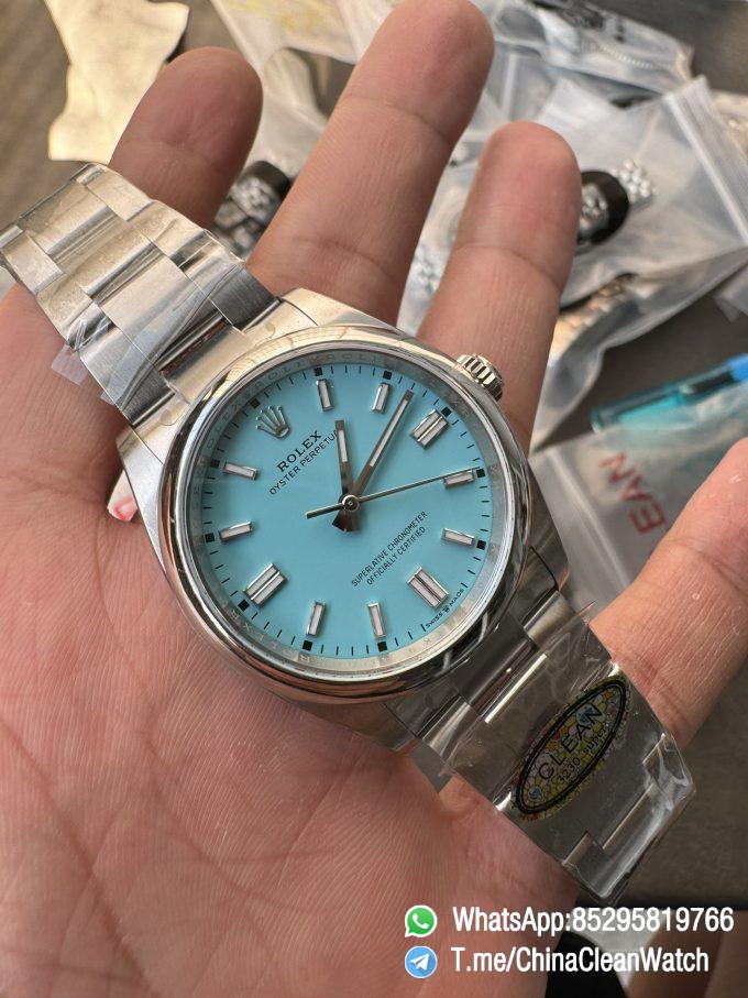 Clean Factory Rolex Oyster Perpetual 126000 36mm Tiffany Blue Dial 904L Steel VR3230 CF OP 04