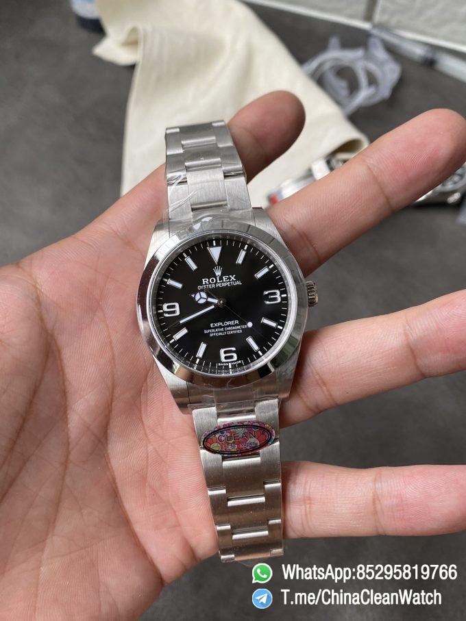 Clean Factory Watch Rolex Explorer 214270 39mm Black Dial 904L OysterSteel Case Oyster Bracelet VR3132 Movement 01