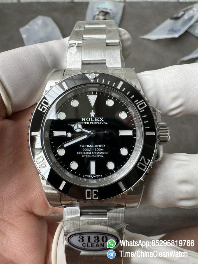 Clean Factory Watch Submariner 114060 No Date Black Ceramic Black Dial 904L Steel VR3130 Movement 05