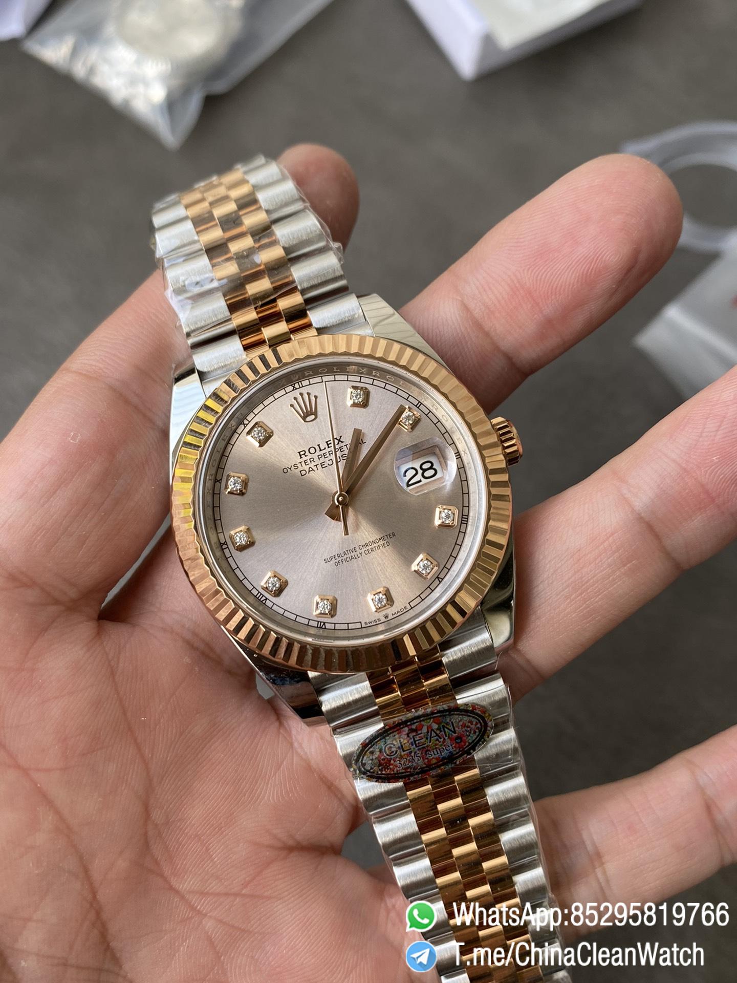 Clean Factory Watches DateJust 41mm 126331 0008 Rose Gold Sundust Diamond Set Dial Jubilee Bracelet 3235 Movement 01 Clean Factory Watches DateJust 41mm 126331 0008 Rose Gold Sundust Diamond Set Dial Jubilee Bracelet 3235 Movement 01